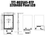 Practical 3.3V 3.5" TFT LCD Module , 45PIN Capacitive LCD Display TFT-H035A5HVTS
