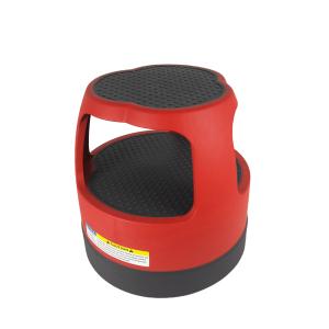 Customizable Color Round Step Stool with Retractable Casters  Non-Slip Surface