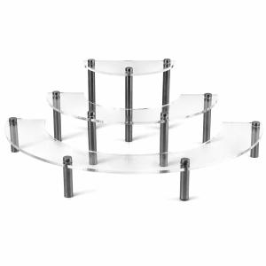 China Clear Acrylic Display Stand 1 Pack Half Moon Server Cupcake Dessert Collections on sale