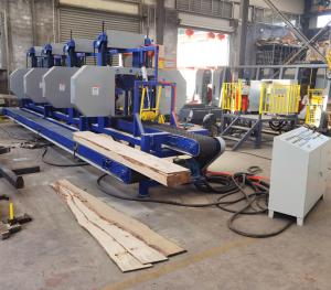 4 Head Log Sawing Machine Multiple Heads Horizontal Resaw Band Saws