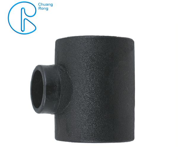 Cheap Black Color HDPE Socket Fusion Fittings Reducing Tee PE100 PN16 SDR11 for sale