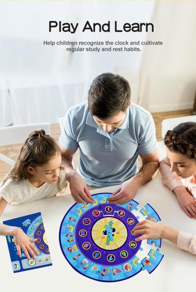 Cheap Round Color Sorting Time Jigsaw Puzzle , Clock Teaching Educational Puzzle Toys for sale