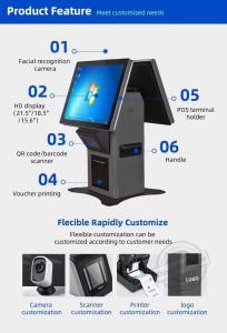 15.6 Touch Screen Windows POS Payment Kiosk with Double Sided Self Service Order Tablet and Incell Capacitive Touch