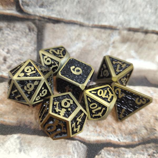 Cheap Metal Anti wear Hand Carved card game Dice Practical Polyhedral for sale