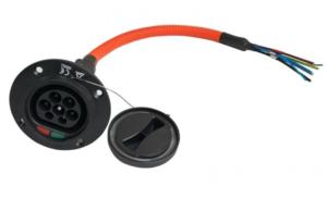China EV Charging Socket IEC 62196-2 32 Amp Inlet Socket With 0.5M Cable on sale