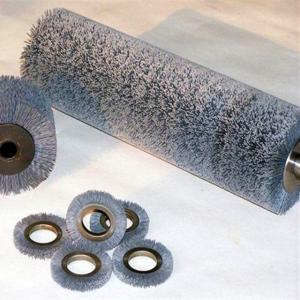 Best Cylindrical Brush Roller of Nylon Abrasive filament Cleaning  Winding Machine with Shaft wholesale