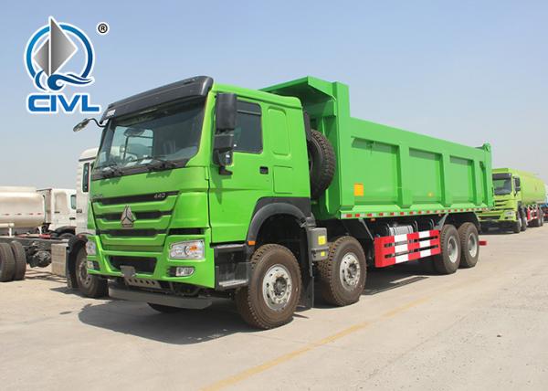 Cheap new A7 Heavy Duty Dump Truck 8x4 420hp Euro II Engine Green Color for sale