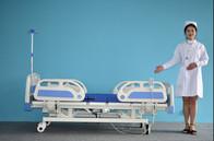 Cheap Medical Electric Hospital Bed Furniture Three Functions With Side Rails for sale