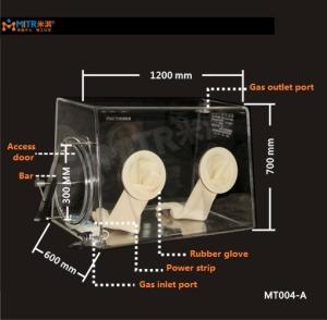 Desktop Isolation Glove Box With Power Strip Good Sealing Performance Mt004 Type A