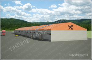 Customised Orange Warehouse Temporary Storage Shelters Huge Tent Rentals Eco Friendly