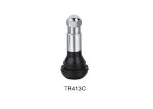 Snap In Tire Valve Stem Chrome Sleeve TR413C  With EPDM And Aluminum Stem
