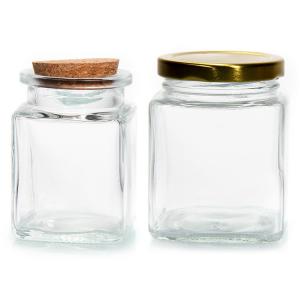 Best 50ml 80ml Glass Tea Coffee Sugar Canisters Container With Metal Lid wholesale
