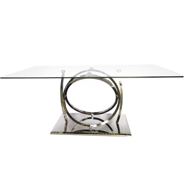 Cheap Polished Stainless Steel Dining Room Table With Glossy Finish for sale