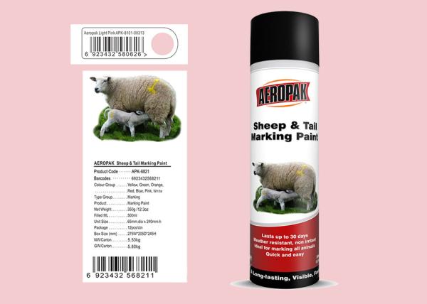 Cheap Light Pink Color Animal Marking Paint Spray For Cattle 8 - 15 Min Tack - Free for sale
