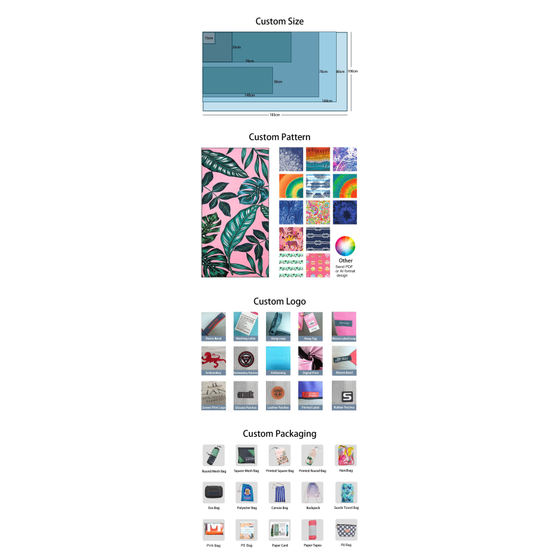 High Absorbency Printed Large Beach Towel With Patterns Custom Quick Dry