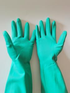 China 33Cm Chemical Resistant Gloves Nitrile Solvent Resistant 15mil Laboratory Use on sale