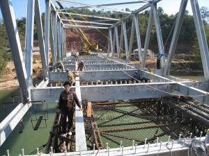 Best Designed Span 6-60m Steel Truss Bridge Deck Type Steel Deck / Wood Deck wholesale