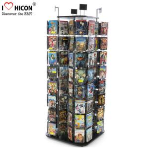 China Rotating Book Display Stand Metal Wire Pockets CD Flooring Display Stand on sale