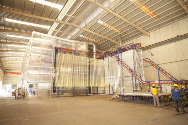 Cheap Low Cost Save Space Vertical Powder Coating Line Surface Treatment Equipment for sale