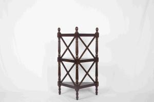 3 Tier Corner Shelf Modern Wood Furniture Multi Purpose With X - Pattern Frame
