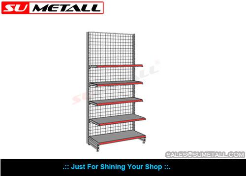 Cheap Multi Layer Supermarket Display Shelf , Convenience Store Display Racks With Wire Mesh Back for sale