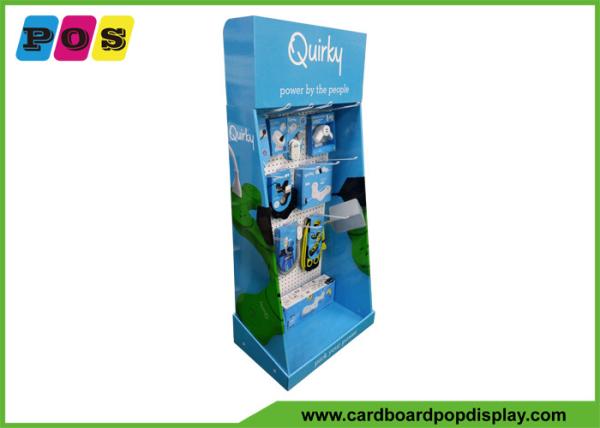 Cheap MDF Peg Board Cardboard Pop Displays Floor Standing For Flexible Power Strip HD070 for sale