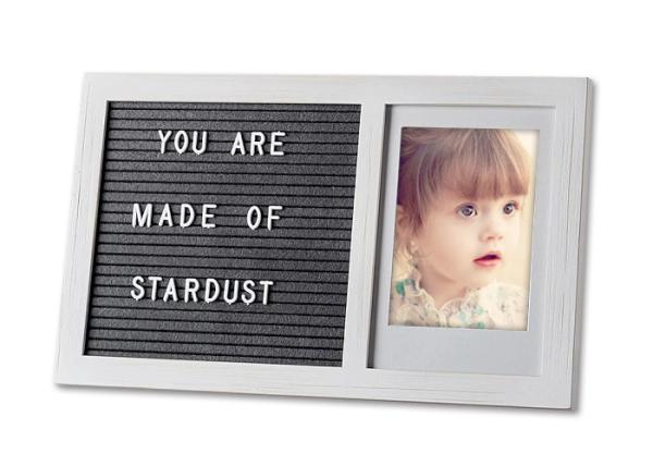 Cheap Changeable Felt Letter Board Wooden Photo Frame With White Letters for sale