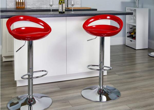 Cheap 360 Degree Rotating Red High Gloss Coco Bar Stool With Short Back for sale
