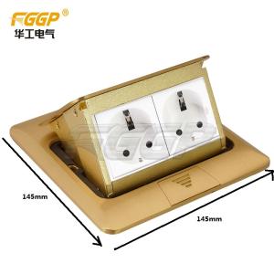 Multifunctional Rj45 Data Floor Socket Box With Data Jacks SS Covered Brass Floor Socket