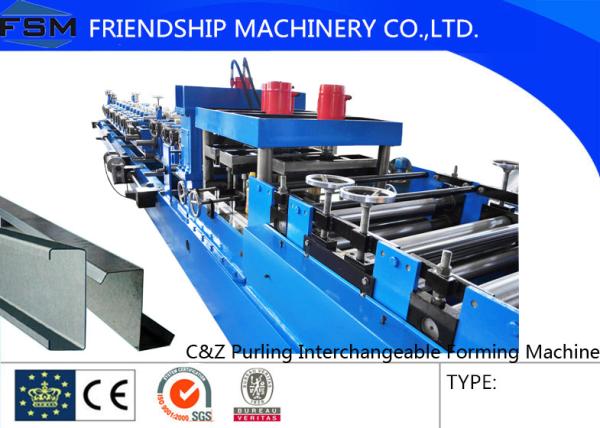 Cheap Transmission By Chain C Z Purlin Roll Forming Machine With 7 Stations For Straighten for sale