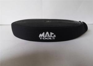 Best 2.5 Cm Polyester Elastic Webbing Black Bottom White Words Custom Printed Pattern wholesale