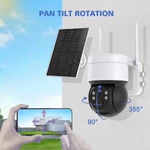 Outdoor Solar Panel Powered Wifi Smart 4mp Ptz Pir Cctv Ip Wireless Security Surveillance Solar Network Camera