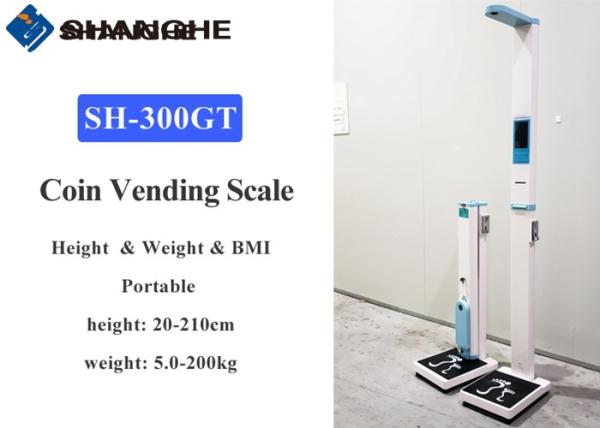 Cheap Human Coin Operated Weight Height Measuring Scale With 500kg Capacity For Public for sale