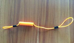 China Small quantity available fashion plastic stopdrop tooling coil lanyard cable with loops on sale