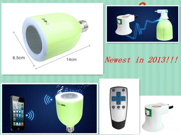 Cheap Newest Model---LED Light with Bluetooth Speakers,connected with any knob lamp,Speaker 10W,LED 5W. for sale