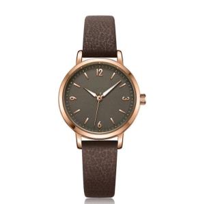 Simple Elegant Leather Strap Watches Womens With Japan Quartz Movement