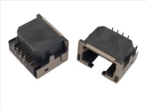 China 8P8C Right Angle Single Port RJ45 Connector PCB Mount Ultra Low Profile With LED Aligned on sale