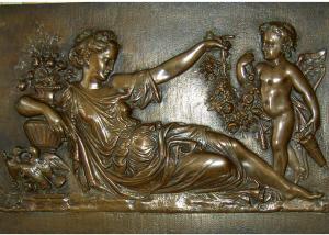 Best Mother With Angel Wall Art Bronze Relief Casting Surface Finish WS-C485 wholesale