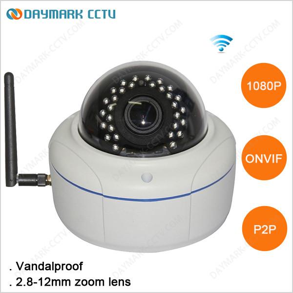 Cheap Vandalproof 2 Megapixel 1080p ONVIF Wireless IP Camera for sale