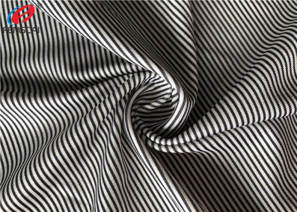 Breathable 4 Way Lycra Stripe Print Weft Knitted Fabric For Swimming Trunks