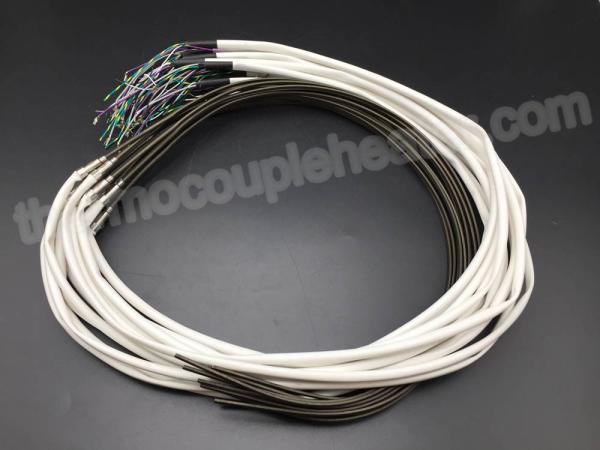 Cheap 4.2x2.2mm Coil / Cable Heaters With J Type Thermocouple And White Silicone Varnished Cable for sale