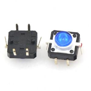 Best original Vertical Colorful LED 12*12 4 Pin push button micro switch led light 250V wholesale