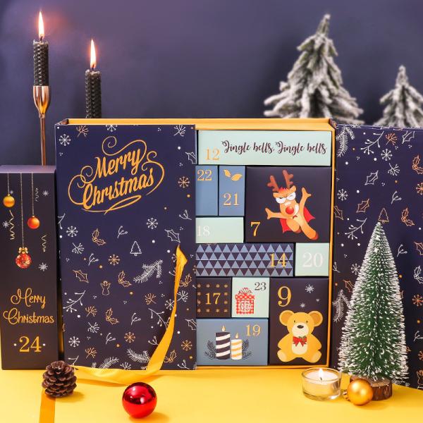 Cheap Countdown Cardboard Gift Packaging Box Empty Advent Calendar Boxes for sale