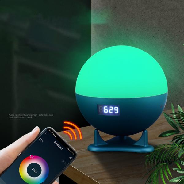 Cheap Bedside Smart WIFI APP Control Full Colors Wake Up Table Lamp With Alarm Clock White Noise Touch Sense Wake Up Light for sale