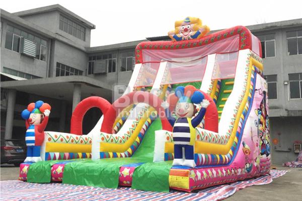 Cheap Clown Commercial Inflatable Slide Inflatable Bounce Slide With Good Printing for sale