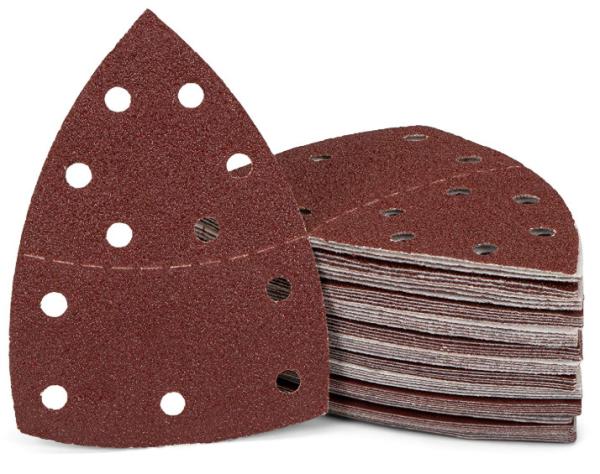 Cheap 100pcs Triangular Sanding Pads Hook And Loop Sanding Sheet For Wood for sale