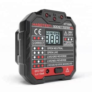 China HT106B GFCI RCD Socket Outlet Tester 90 - 230V Voltage Measurement With LCD Display on sale