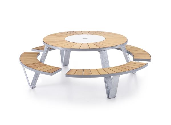 Cheap High End D1800*H780mm Round Picnic Table Set With Cushion for sale