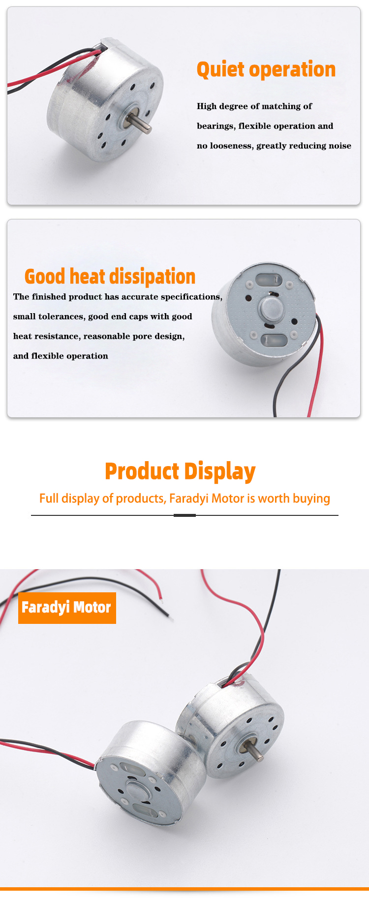 Faradyi Customized 22mm mini motor For Diy Electric Fan Hand Crank Generator Toy Model Cars Boats Shaft
