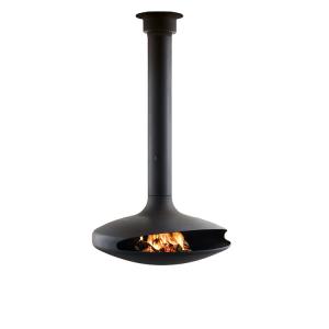 Best Decorative Modern Indoor Hanging Fireplace Matte Black Suspended Wood Stove wholesale